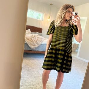 Top shop puffed sleeve sheath dress